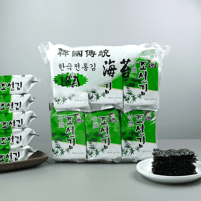 【韓味不二】韓國海樂多海苔片(12入/袋) 原味／芥末／竹鹽／蒜味