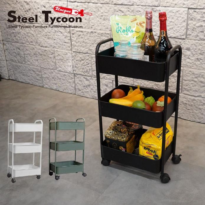 【STEEL TYCOON】MIT三層籃網分層收納推車 露營推車 餐車 美髮推車