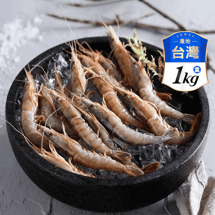 【鮮到貨】基隆港特大尾頂級劍蝦1kg（90-100尾）