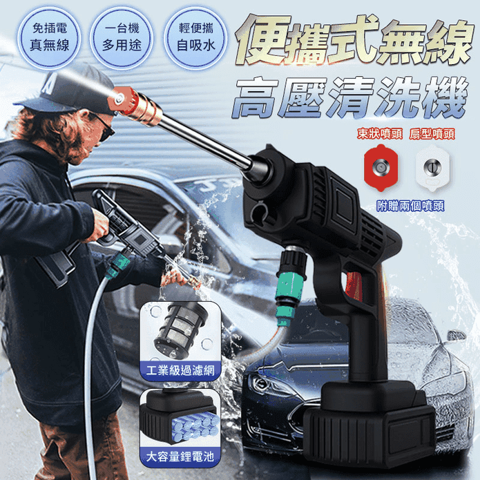 【長江】無線高壓清洗水槍 車用清潔 汽車美容 便攜式 CG6