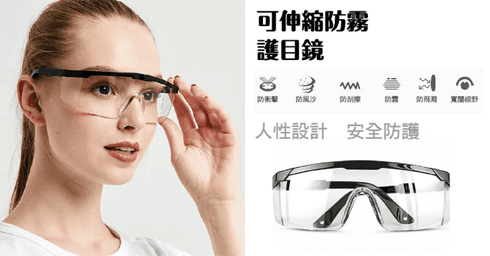 可伸縮防霧護目面鏡