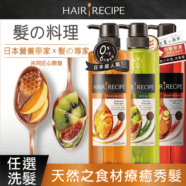 Hair Recipe 洗護1 1組 營養洗髮露530ml 護髮精華素530g Gomaji宅配購物