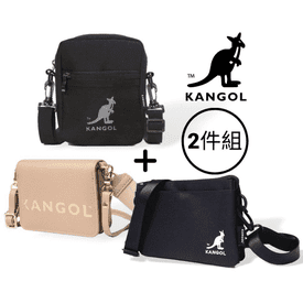 KANGOL網格側背包2件組