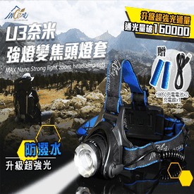 U3無敵亮三段變焦頭燈組