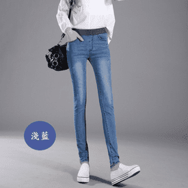 大尺碼超彈力牛仔褲