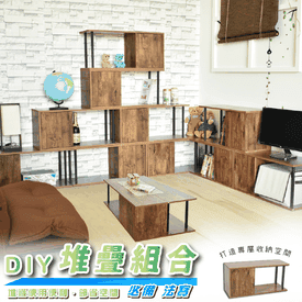 DIY堆疊木質雙門組合櫃