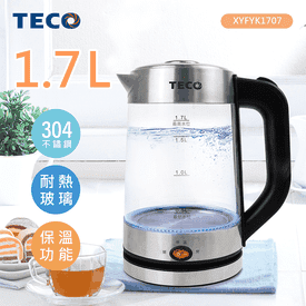 東元1.7L保溫玻璃快煮壺