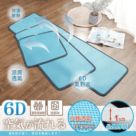 6D透氣對流散熱舒涼座墊