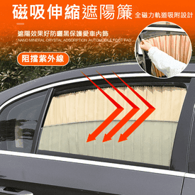 車用磁吸式軌道遮陽簾