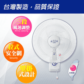 雙星可調整強風掛電風扇